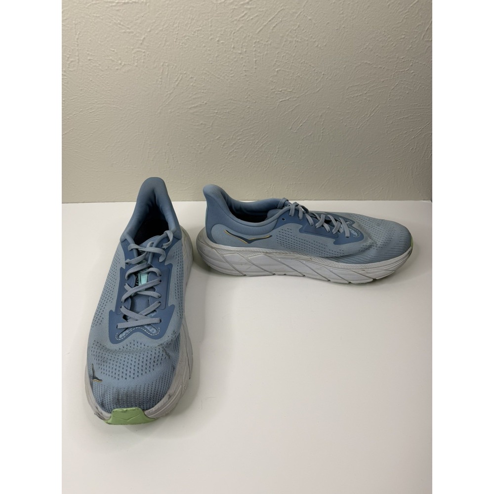 Men's 11D Hoka Arahi 7 Sneakers Light Blue Lime Running Shoes